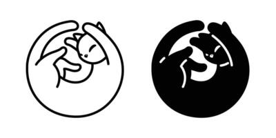 kat vector icoon calico katje karakter tekenfilm slapen huisdier ras logo symbool illustratie dier tekening ontwerp