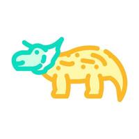 triceratops dinosaurus dier kleur icoon vector illustratie