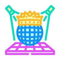 koning disco partij kleur icoon vector illustratie