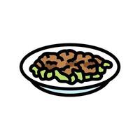 larb salade Thais keuken kleur icoon vector illustratie