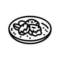 krab taart zee keuken lijn icoon vector illustratie
