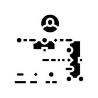 gebruiker stromen ux ui ontwerp glyph icoon vector illustratie