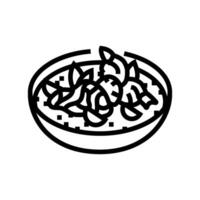 Tom jammie soep Thais keuken lijn icoon vector illustratie