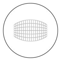 rechthoek in projectie rooster geruit icoon in cirkel ronde zwart kleur vector illustratie beeld schets contour lijn dun stijl