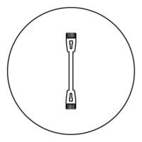 lap kabel pad koord ethernet technologie rj45 netto concept icoon in cirkel ronde zwart kleur vector illustratie beeld schets contour lijn dun stijl