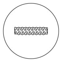 wapening versterking icoon in cirkel ronde zwart kleur vector illustratie beeld schets contour lijn dun stijl