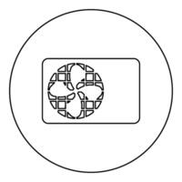 lucht conditioner ventilator uitrusting systeem icoon in cirkel ronde zwart kleur vector illustratie beeld schets contour lijn dun stijl