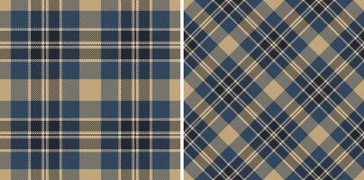 plaid textiel patroon van Schotse ruit achtergrond naadloos met een kleding stof structuur vector controleren.