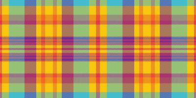 Brittannië patroon textiel textuur, individualiteit naadloos controleren achtergrond. grootte plaid kleding stof vector Schotse ruit in helder en cyaan kleuren.