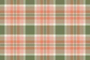 cheques patroon structuur plaid, gewatteerd vector controleren naadloos. lineair textiel Schotse ruit achtergrond kleding stof in licht en rood kleuren.