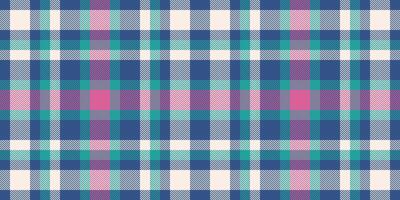 draad controleren structuur kleding stof, website plaid textiel naadloos. etnisch Schotse ruit vector patroon achtergrond in blauw en linnen kleuren.