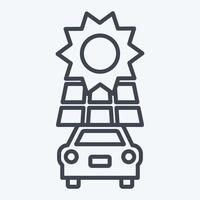 icoon zonne- voertuig. verwant naar zonne- paneel symbool. lijn stijl. gemakkelijk ontwerp illustratie. vector