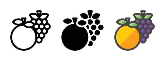 multipurpose fruit vector icoon in schets, glyph, gevulde schets stijl