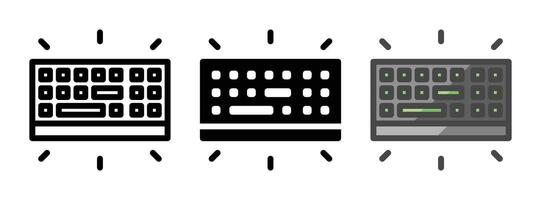 multipurpose rgb toetsenbord vector icoon in schets, glyph, gevulde schets stijl