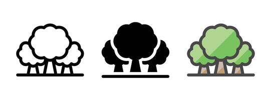multipurpose bomen vector icoon in schets, glyph, gevulde schets stijl
