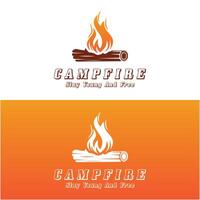 wijnoogst kampvuur logo ontwerp, camping vector. logo voor camping , avontuur dieren in het wild , kampvuur en wildernis vector