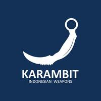 karambit mes vector logo, Indonesisch traditioneel wapens