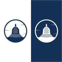 gemakkelijk borobudur tempel logo vector ontwerp, stoepa van borobudur steen tempel Indonesisch erfgoed silhouet logo ontwerp