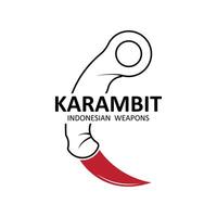 karambit mes vector logo, Indonesisch traditioneel wapens