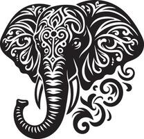 vector illustratie van hoofd olifant met mooi sier- olifant patroon