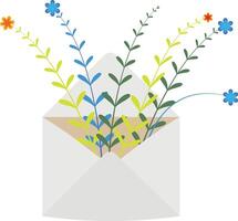 mooi bloem met mail doos vector