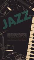 jazz- festival vlieger ontwerp vector