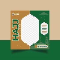 hadj en umrah folder hadj sjabloon ontwerp hadj sociaal media post sjabloon vector