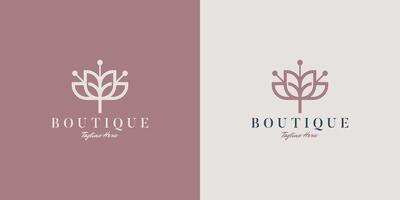 minimalistische bloem logo ontwerp voor schoonheid, boetiek, Dames, cosmetica, yoga vector