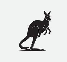 ai gegenereerd silhouet kangoeroe geïsoleerd Aan wit vector