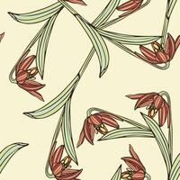 wijnoogst bloemen schetsen hand- getrokken bloem naadloos patroon vector