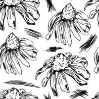 bloemen hand- getrokken schetsen naadloos patroon vector