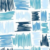 blauw penseelstreken hand- getrokken naadloos patroon vector