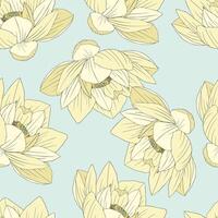 pastel bloemen, bloemen hand- getrokken schetsen naadloos patroon vector