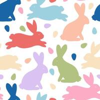 Pasen konijn en ei kleurrijk naadloos patroon vector