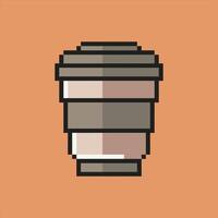 koffie pixelart icoon ontwerp illustratie vector