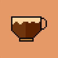 koffie pixelart icoon ontwerp illustratie vector