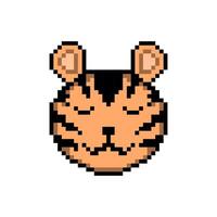 tijger in pixel kunst stijl vector