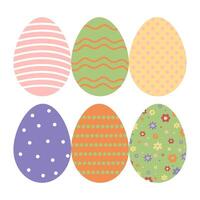 Pasen eieren kleurrijk gemakkelijk set. lente, vakantie in april. geschenk. seizoensgebonden viering. ei jacht vector