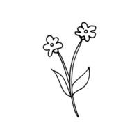 gemakkelijk tekening van bloem, hand getekend Afdeling icoon. bloemen illustratie. vector