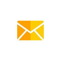 geel mail envelop icoon vlak ontwerp stijl. gemakkelijk web en mobiel vector. perfect koppel illustratie symbool. vector