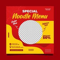speciaal noodle menu sociaal media banier post vector sjabloon