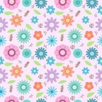 naadloos patroon met schattig kleurrijk bloemen. roze schattig achtergrond vector