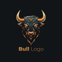 stier vector logo ontwerp, mascotte logo van stier hoofd