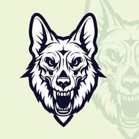 wolf hoofd mascotte vector illustraties