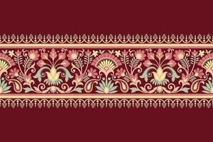 naadloos bloemen achtergrond. patroon meetkundig etnisch kant patroon ontwerp bloemen borduurwerk voor textiel kleding stof het drukken behang tapijt. borduurwerk nek vector