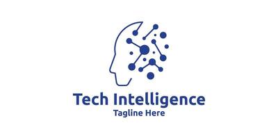 modern technologie intelligentie- logo ontwerp, logo ontwerp sjabloon, symbool, icoon, creatief idee. vector