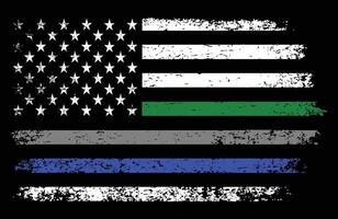 Amerikaans leger, correctionele officieren, Politie vlag ontwerp vector