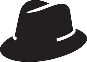 minimaal retro hoed icoon, clip art, symbool, zwart kleur silhouet 25 vector