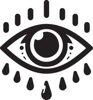 minimaal oog zorg logo vector icoon, vlak symbool, zwart kleur silhouet, wit achtergrond 16