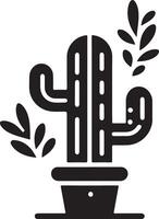 cactus fabriek icoon vector clip art, symbool, zwart kleur silhouet, wit achtergrond 3